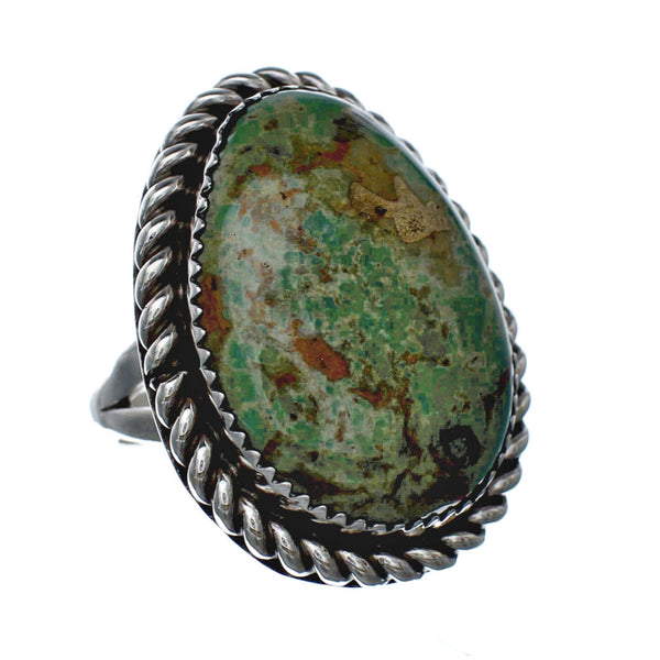 American Indian Genuine Sterling Silver Kingman Turquoise Ring Size 9 NN20203